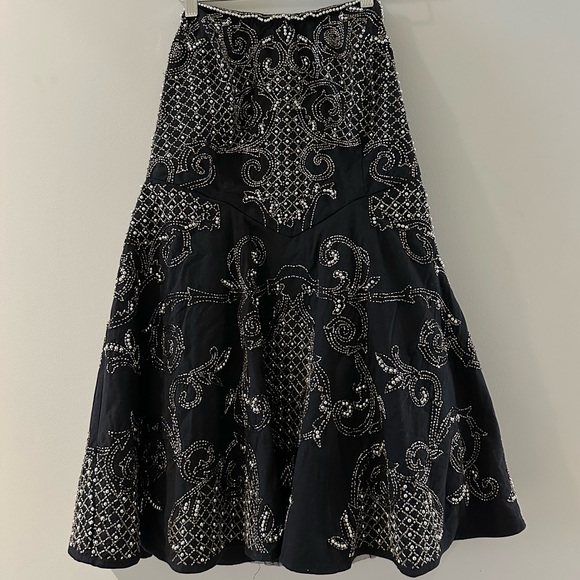 ASOS Design Embellished Elegant Black Strapless Dress US 12 - Picture 2 of 4